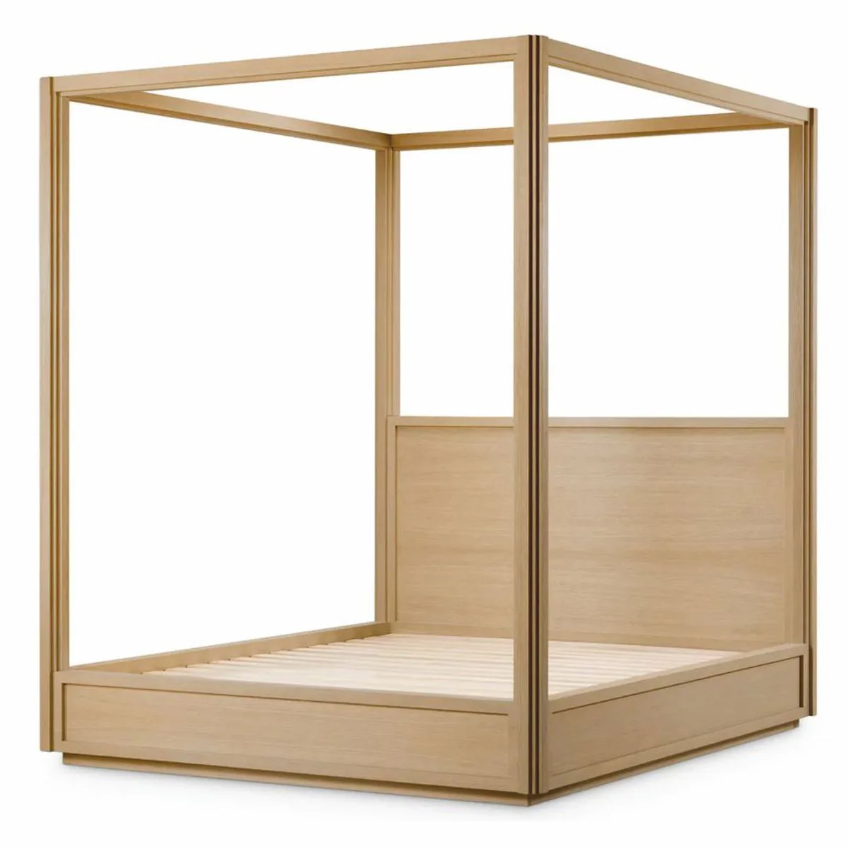 Luxury four-poster bed natural colors 228.5 cm - bedroom & hotel furniture