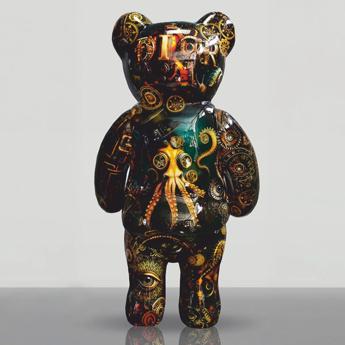 XXL decorative sculpture teddy bear colorful H. 140 cm - large decorative figure