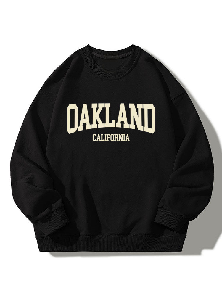 Oakland Print Crew Neck Relaxed Sweatshirt
