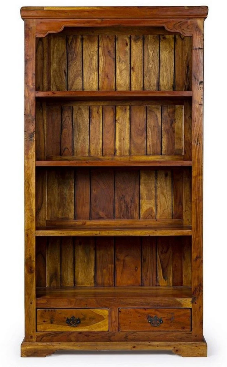 Country house style bookcase brown / natural colors 100 x 35 x H. 185 cm - solid wood cabinet - shelf cabinet - living room cabinet - office cabinet - country house style furniture