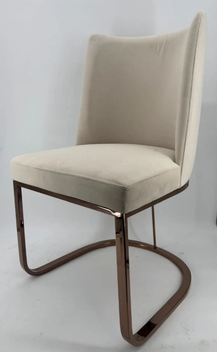 Luxury dining room chair cream / bronze - dining room furniture