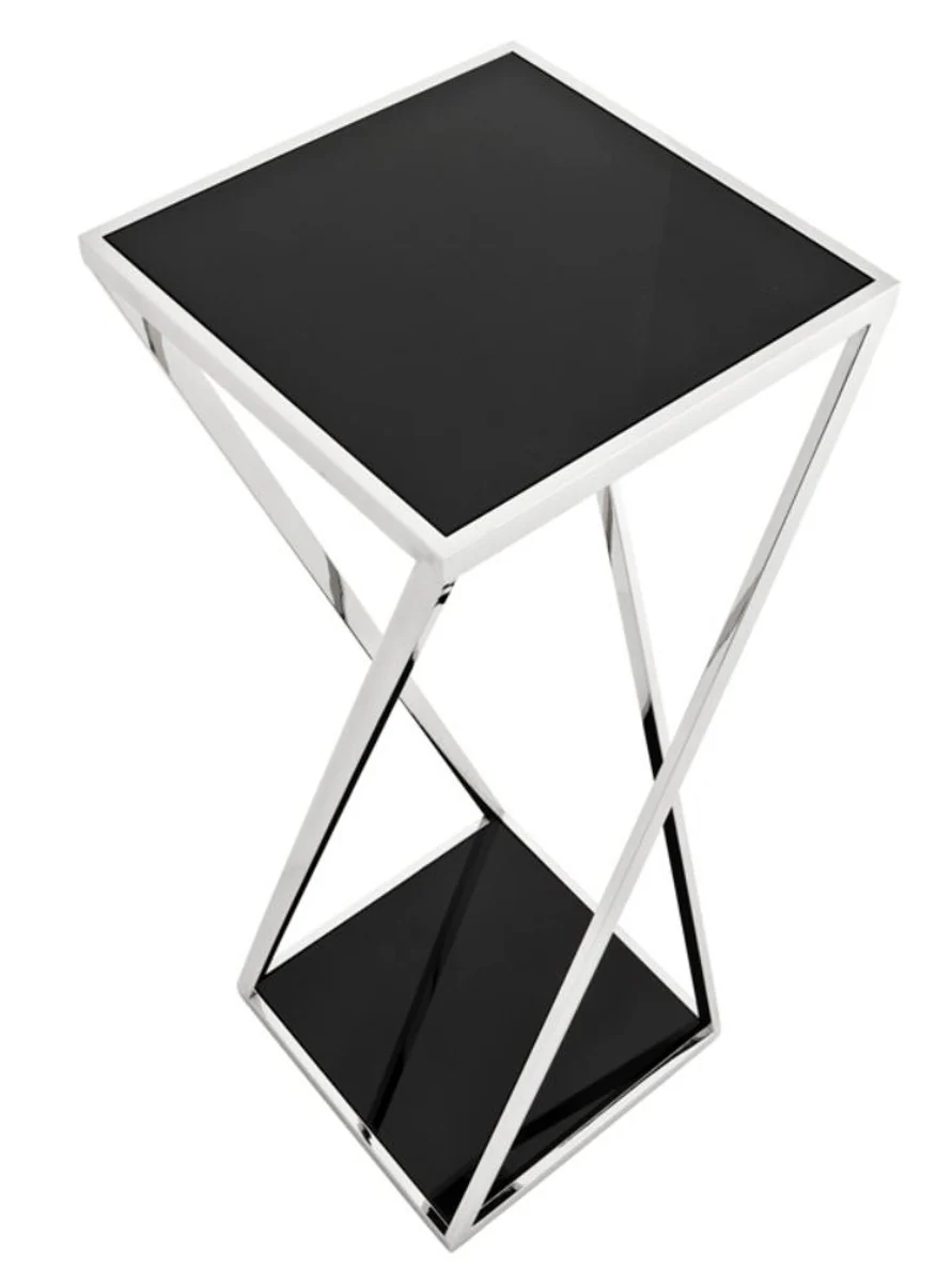 Luxury side table silver 40.5 x 40.5 x H. 110 cm - designer furniture