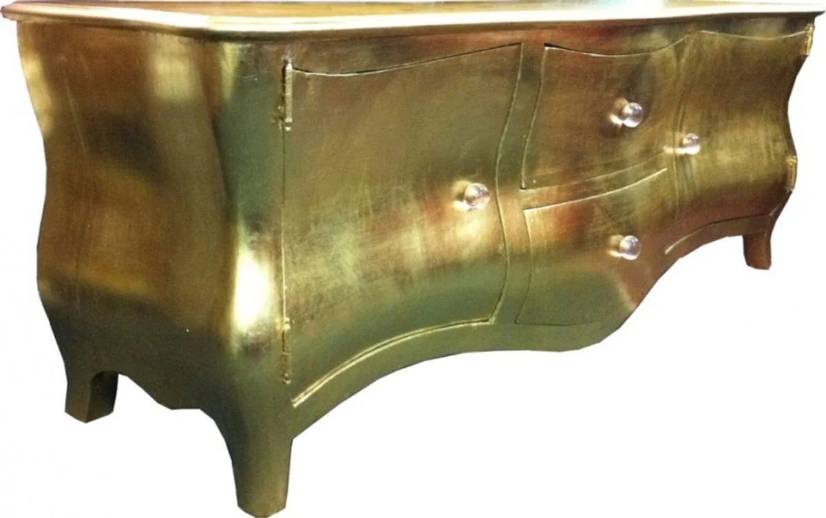 Long baroque chest of drawers / TV cabinet / sideboard gold 170cm