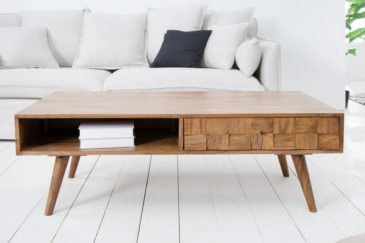 Designer solid wood coffee table natural W.117 x H.40 x D. 60 salon living room table