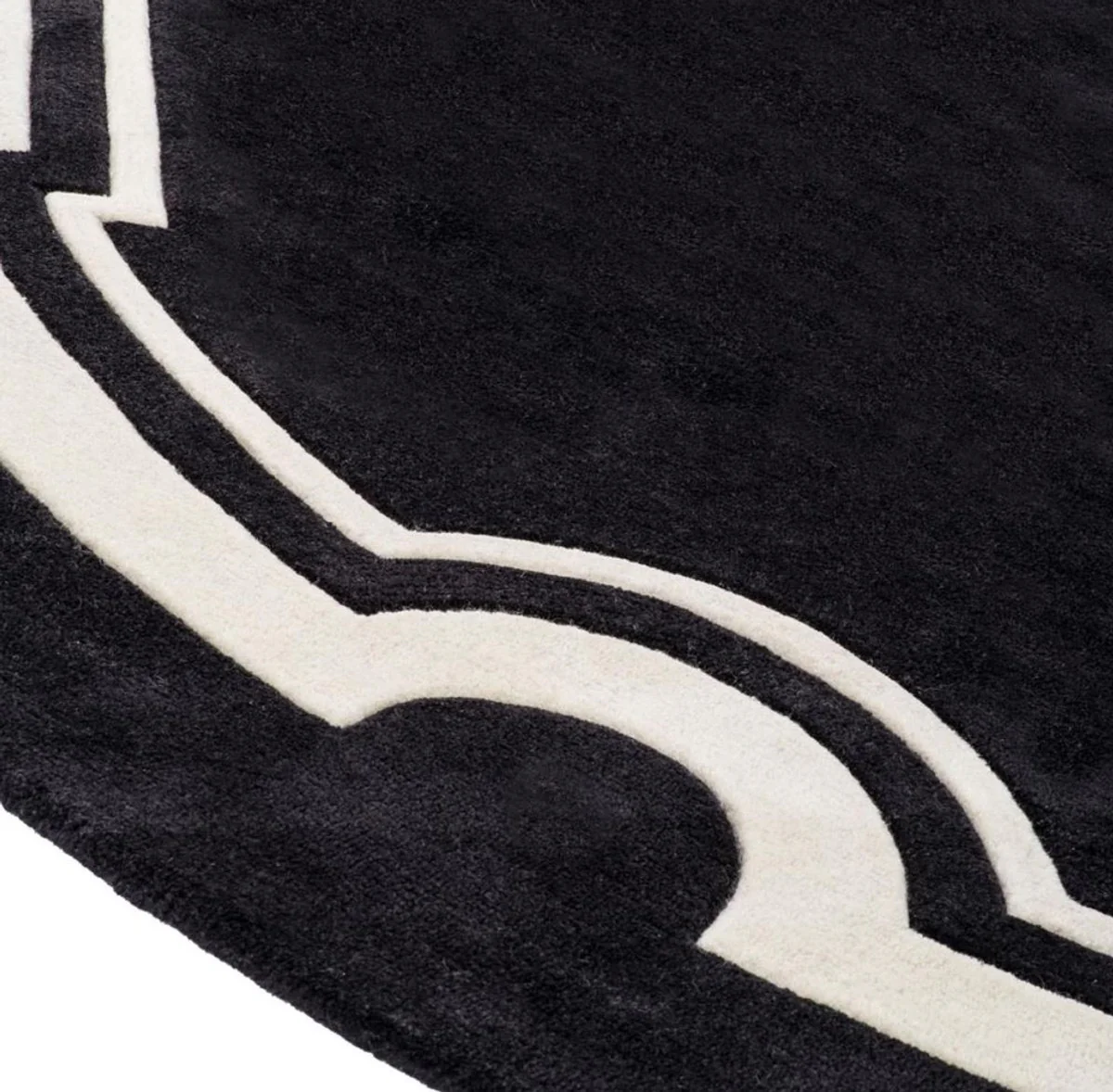 Luxury designer carpet black / white diameter 280 cm - Limited Edition