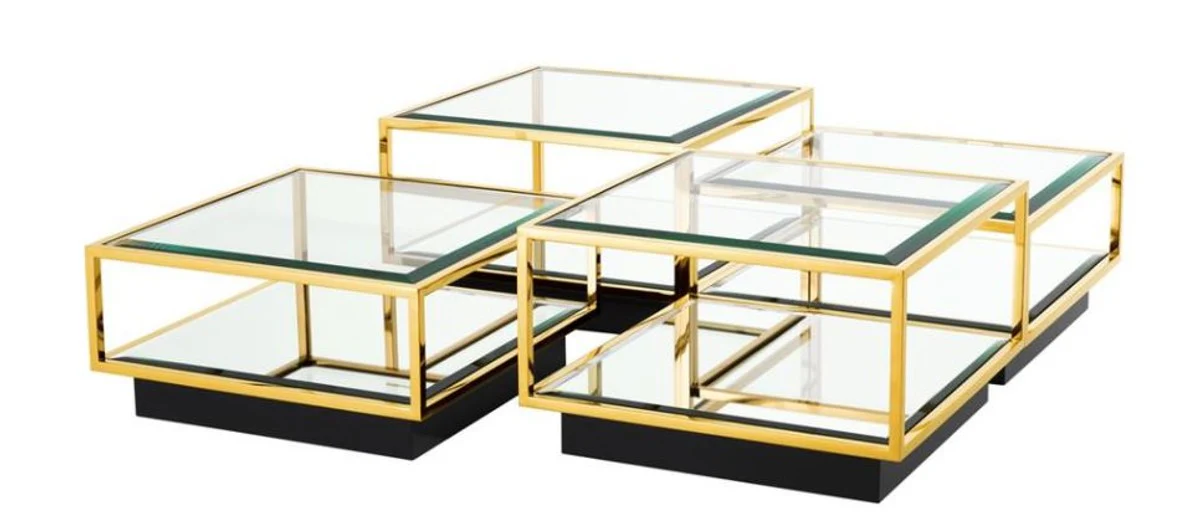 Art Deco Luxury Coffee Table Gold Set of 4 - Living Room Salon Table