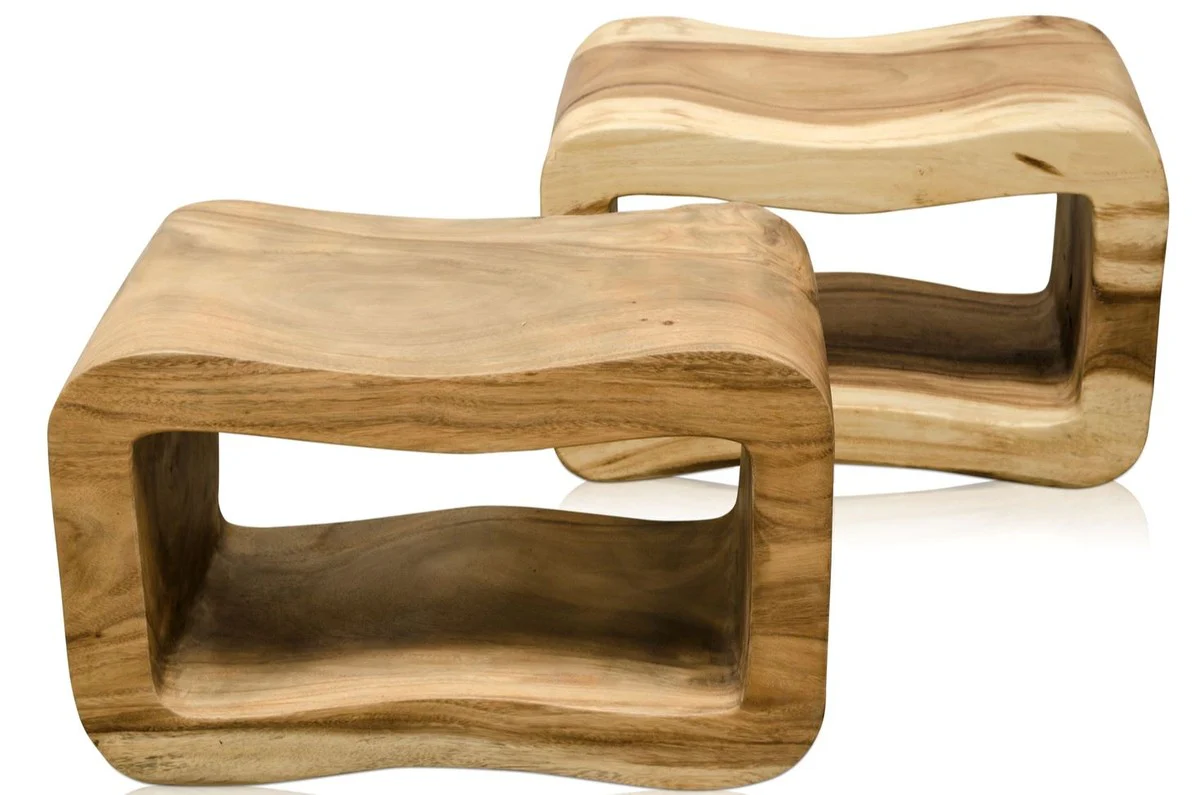 Luxury living room side table natural colors 60 x 30 x H. 40 cm - designer living room furniture