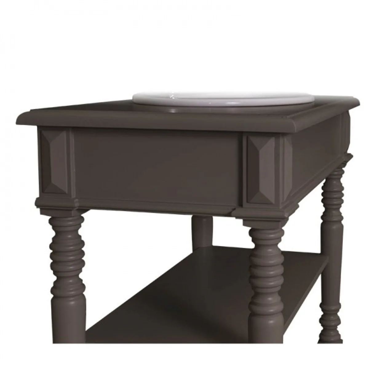 Country house style wash cabinet washbasin including 1 washbasin gray - bathroom cabinet