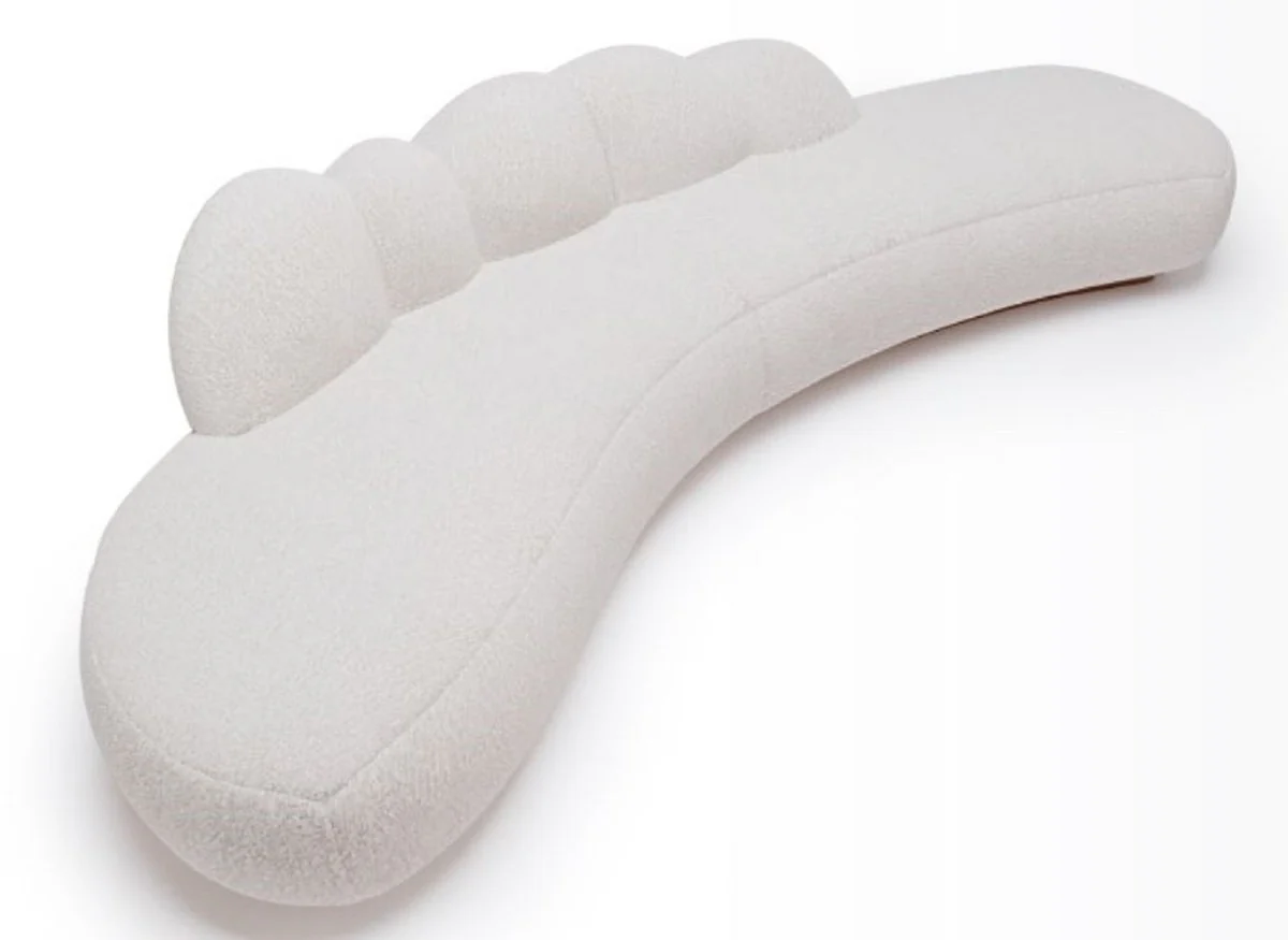 Luxury sofa cream / brown 260 x 100 x H. 72 cm - Curved living room sofa - Hotel sofa - Living room furniture - Hotel furniture - Luxury furniture