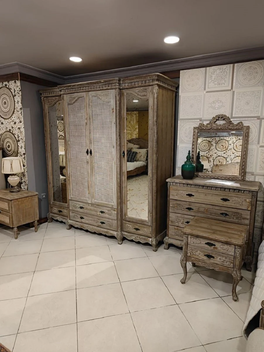 Pompöös by Luxury Baroque Bedroom Cabinet Provence Brown / Gray - Designed by Harald Glööckler