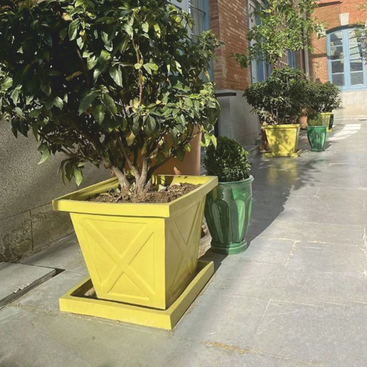 Luxury ceramic flower pot green Ø 65 x H. 61 cm - hotel & garden decoration