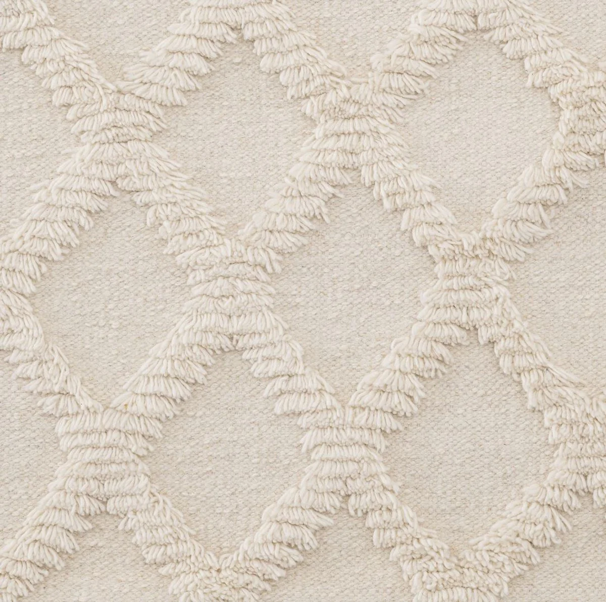 Luxury Living Room Cotton Rug Ivory Color - Various Sizes - Hand Tufted Wool Rug - Living Room Decoration