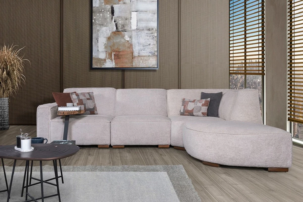 Luxury corner sofa gray / brown 290 x 215 cm - living room & hotel furniture