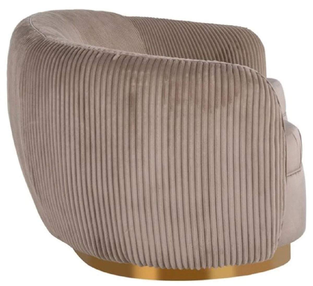 Luxury sofa brown / gold 221 x 98 x H. 72 cm - Curved living room sofa - Living room furniture - Living room furnishings - Luxury furniture - Luxury furnishings - Furniture luxury