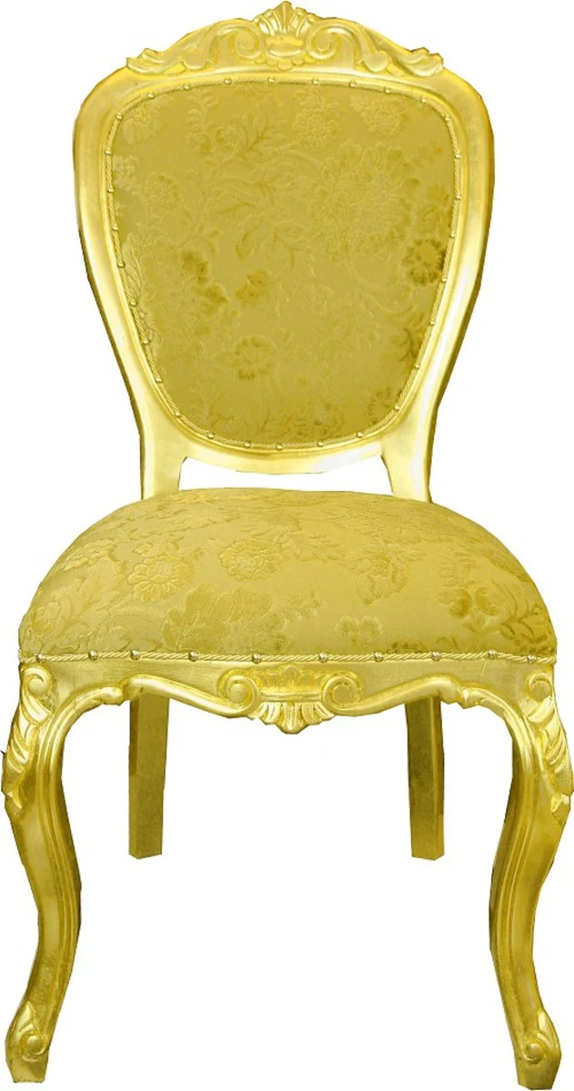 Pompöös by Luxury Baroque Dining Room Chairs Gold Bouquet Pattern / Gold - Pompöös Baroque Chairs designed by Harald Glööckler - 6 Dining Room Chairs - Baroque Dining Room Furniture