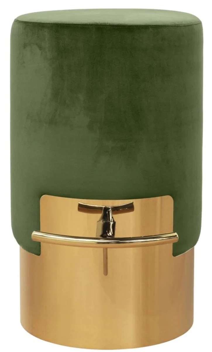 Luxury bar stool moss green / gold Ø 46 x H. 76 cm - bar furniture