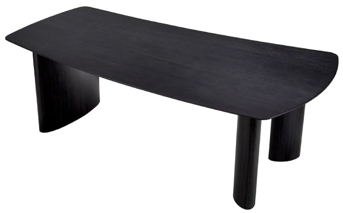 Luxury dining table black gray 230 x 120 x H. 76.5 cm - solid wood kitchen table with slightly curved table top - dining room furniture - kitchen furniture - luxury furniture - luxury furnishings