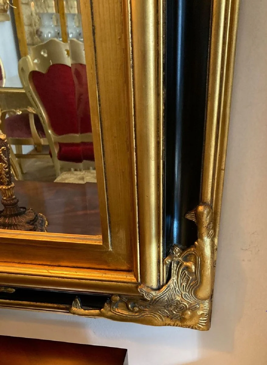 Baroque mirror gold / black - Baroque style mirror with decorations - Rectangular baroque style wall mirror - Baroque wardrobe mirror - Baroque furniture - Baroque style furniture