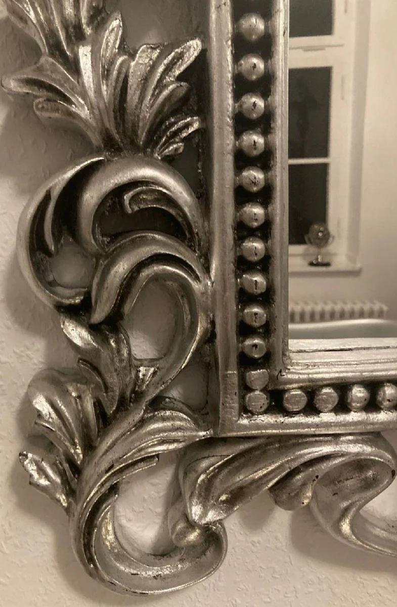 Baroque mirror silver - Magnificent wall mirror with elegant decorations - Baroque wardrobe mirror - Baroque style wall mirror - Baroque furniture - Noble & magnificent