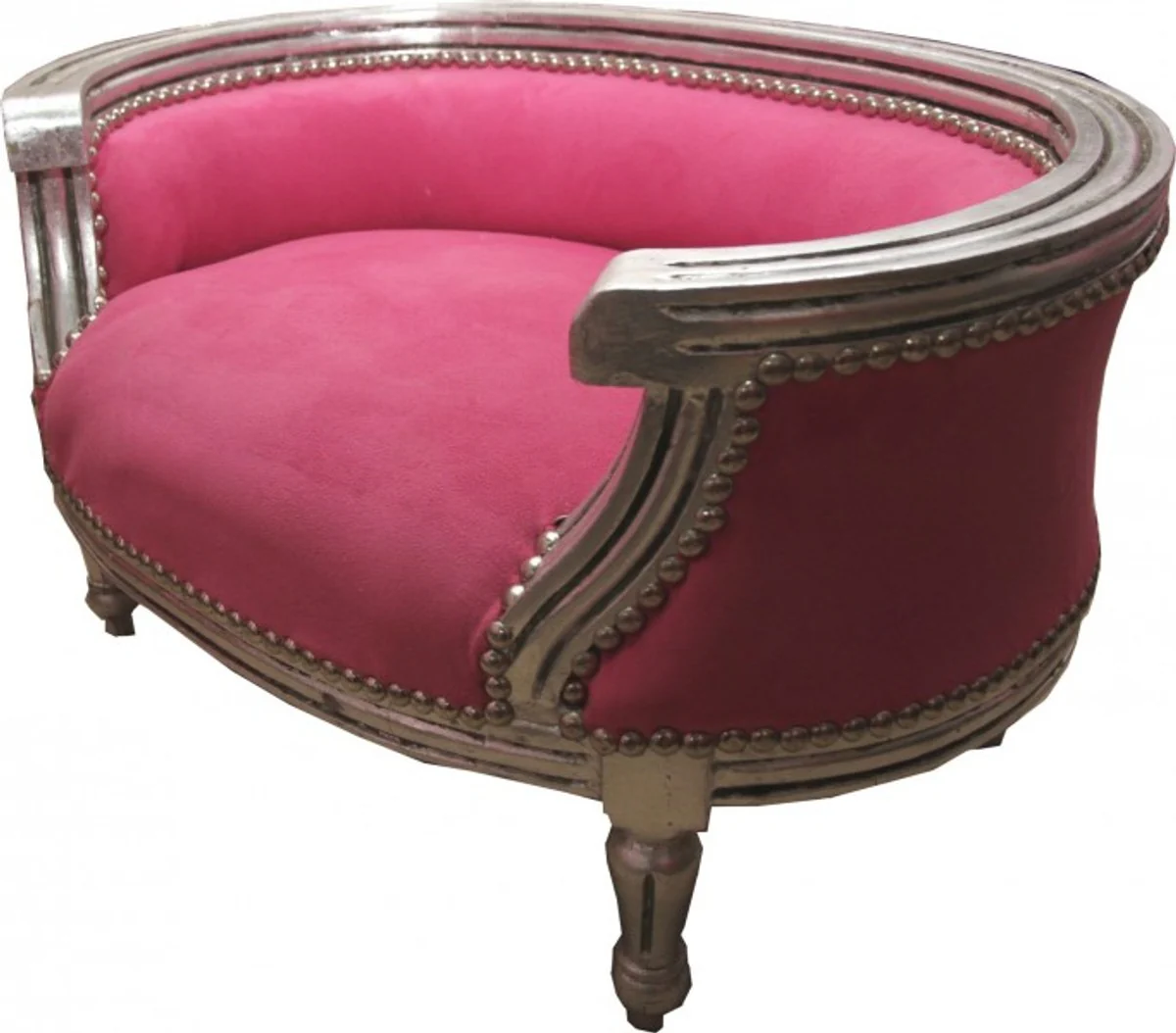 Baroque Dog & Cat Sofa Pink/Silver - Dog Chair Seat Dog Bed Cat Bed Dog Cat Furniture