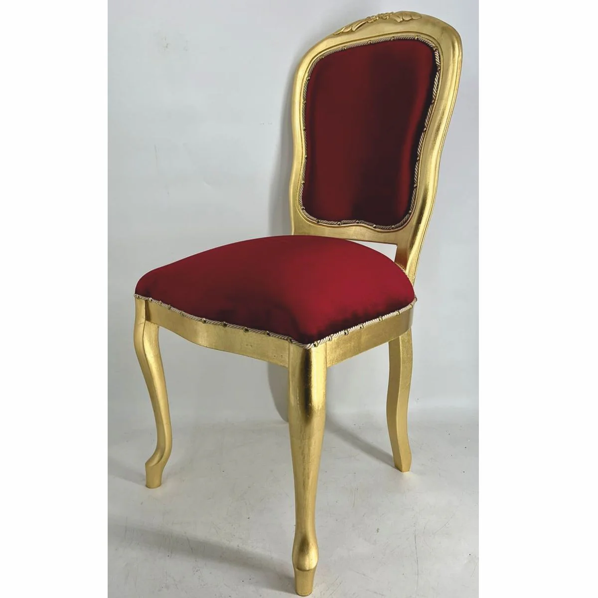 Luxury Baroque Dining Room Chair Bordeaux Red / Gold H. 104 cm - Baroque Style Furniture
