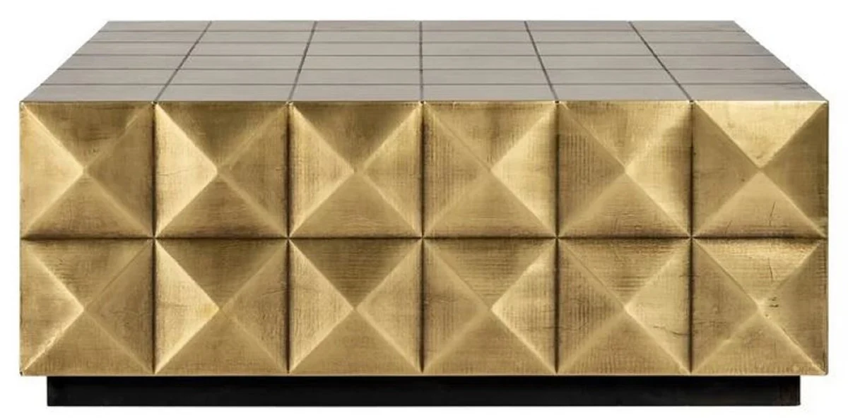 Luxury coffee table gold / black 90 x 90 x H. 35 cm - Square living room table - Living room furniture - Hotel furniture - Luxury furniture - Luxury furnishings