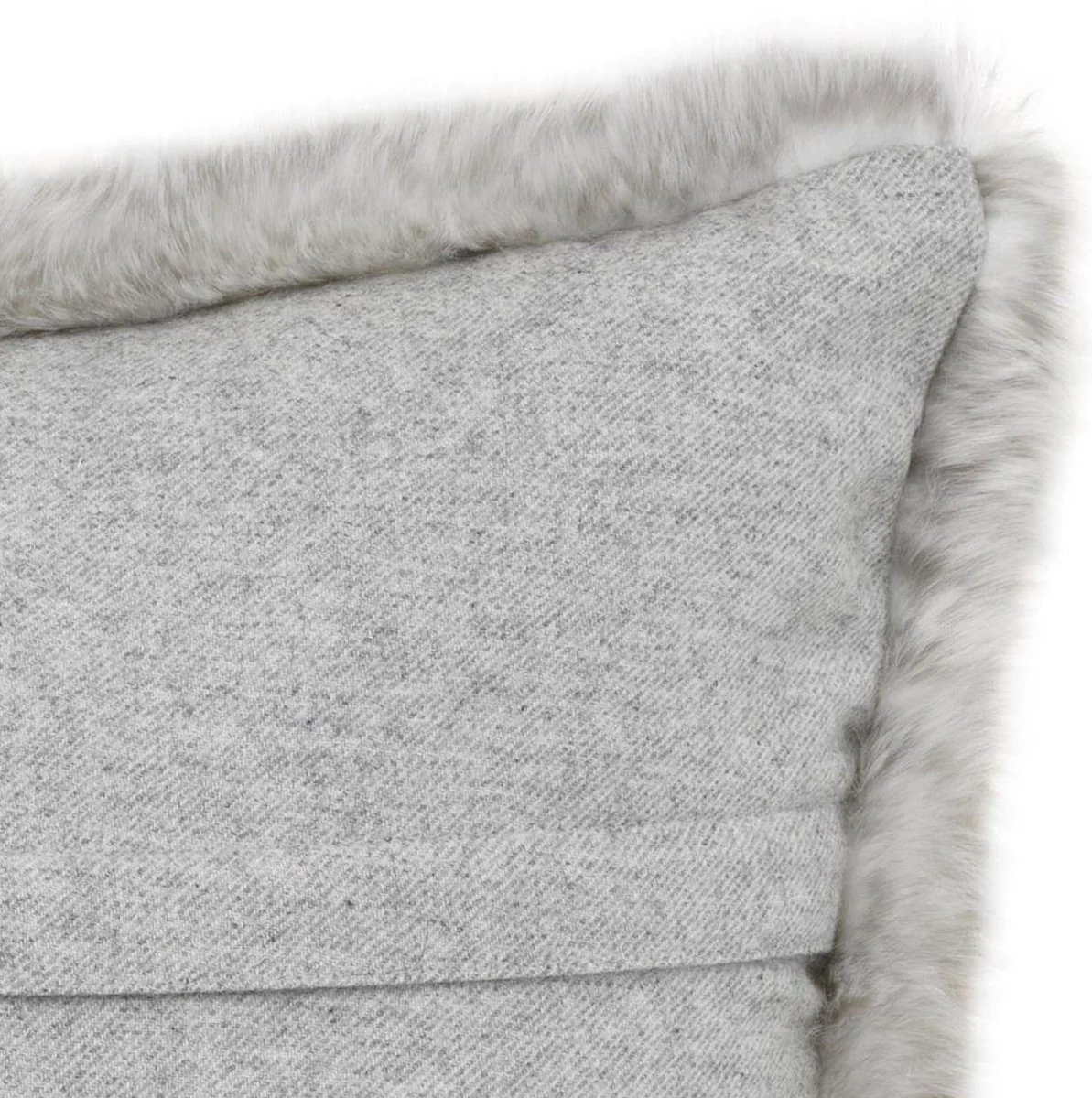 Luxury faux fur cushion light gray 60 x 40 cm - living room decoration accessories