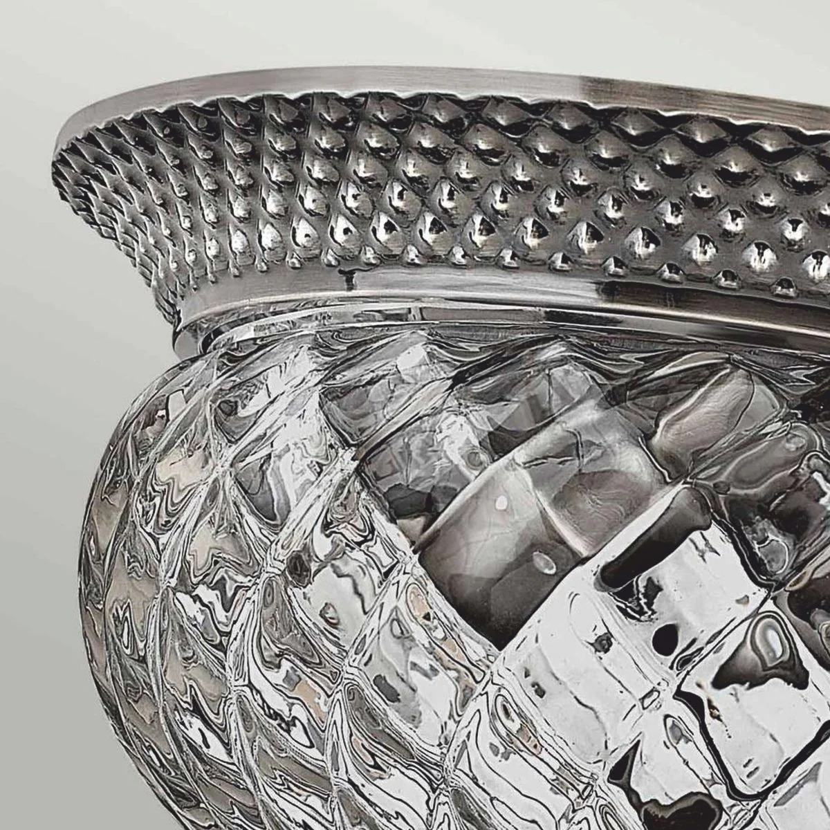 Baroque crystal ceiling light antique silver Ø 40.6 cm