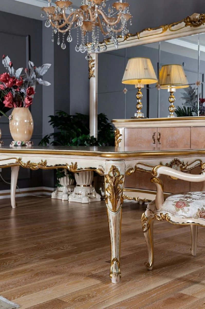 Pompöös by Luxury Baroque Dining Room Set Provence Beige / White / Gold - Pompöös Baroque style dining room furniture designed by Harald Glööckler