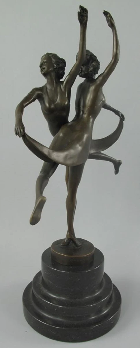 Luxury Art Nouveau bronze sculpture dancers with marble base bronze / black 24 x 13 x H. 36 cm - bronze figure - decorative figure - decorative accessories