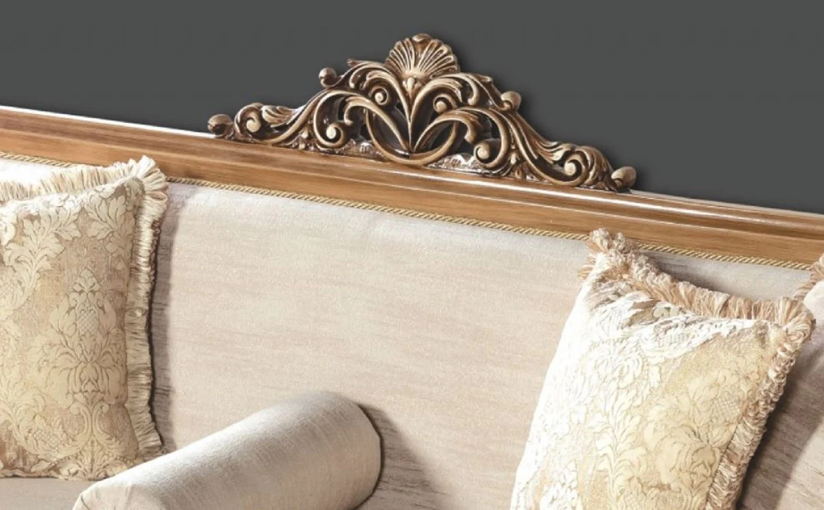 Luxury Baroque Sofa Gray / Brown - Magnificent Living Room Sofa in Baroque Style - Baroque Living Room Furniture - Noble & Magnificent