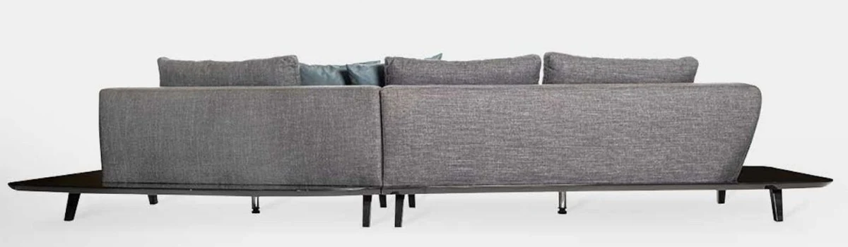 Luxury sofa gray / black 357 x 120 x H. 65 cm - Curved living room sofa - Hotel sofa - Living room furniture - Hotel furniture - Luxury furniture - Luxury furnishings