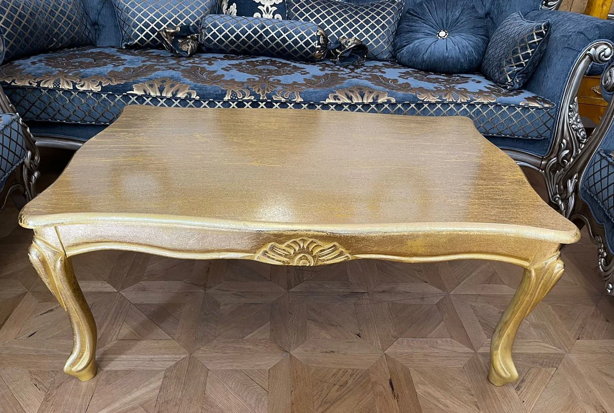 Luxury Baroque Coffee Table Antique Gold - Solid Wood Living Room Table in Baroque Style - Baroque Furniture - Luxury Furniture in Baroque Style - Baroque Furnishings - Noble & Magnificent