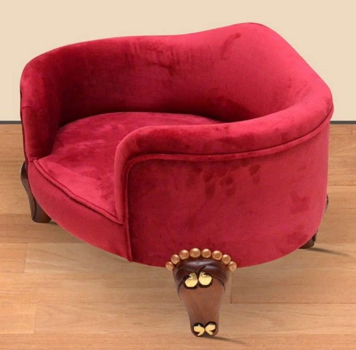Baroque dog bed Royal Boardeaux red / brown / gold - Baroque dog furniture - Baroque animal furniture - Magnificent animal furniture in the Baroque style