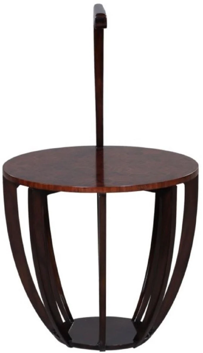 Luxury side table dark brown / brown Ø 50 x H. 88 cm - small drinks table with carrying handle