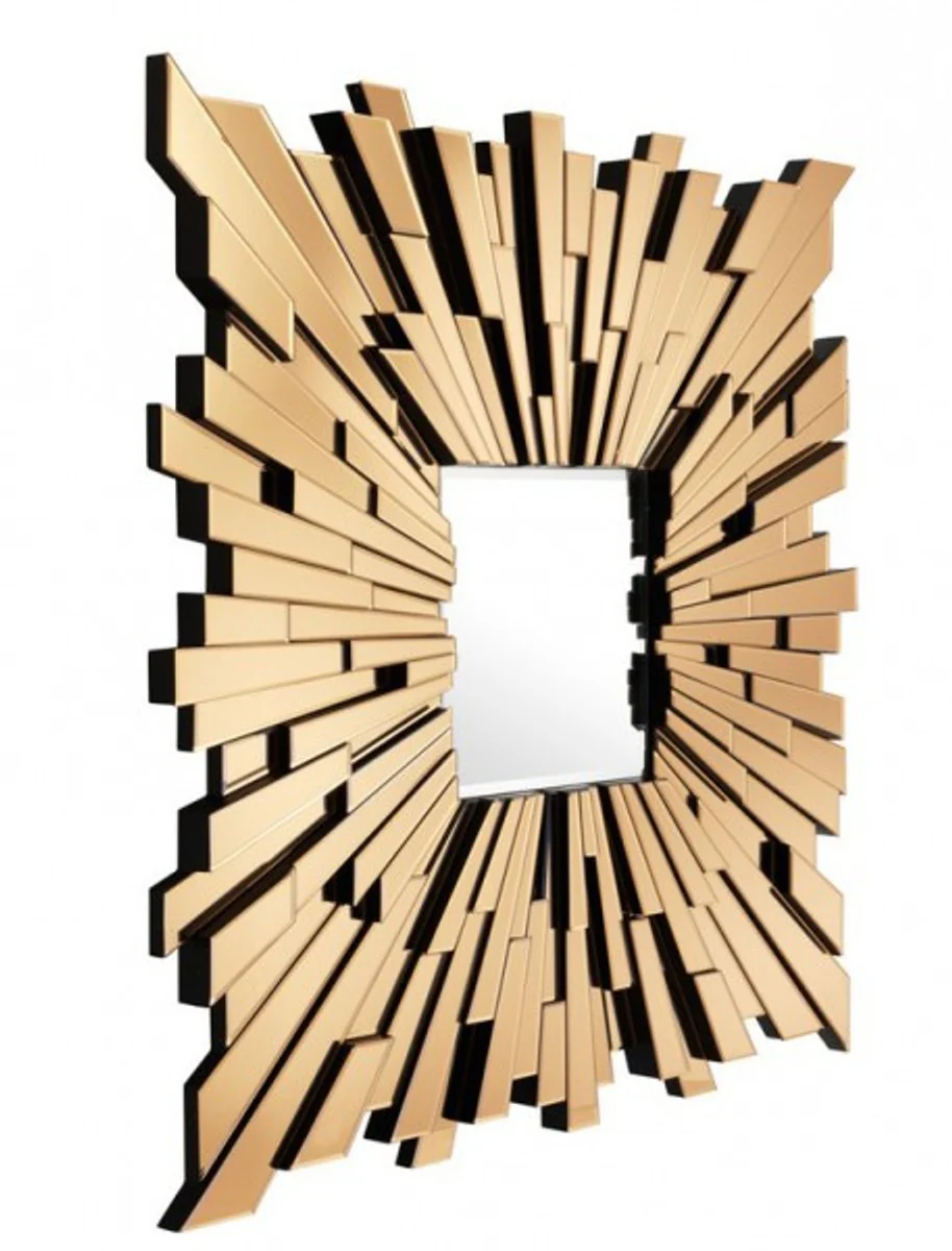 Luxus Designer Wandspiegel Gold B 120 x H 120 cm - Art Deco Luxury Hotel Collection