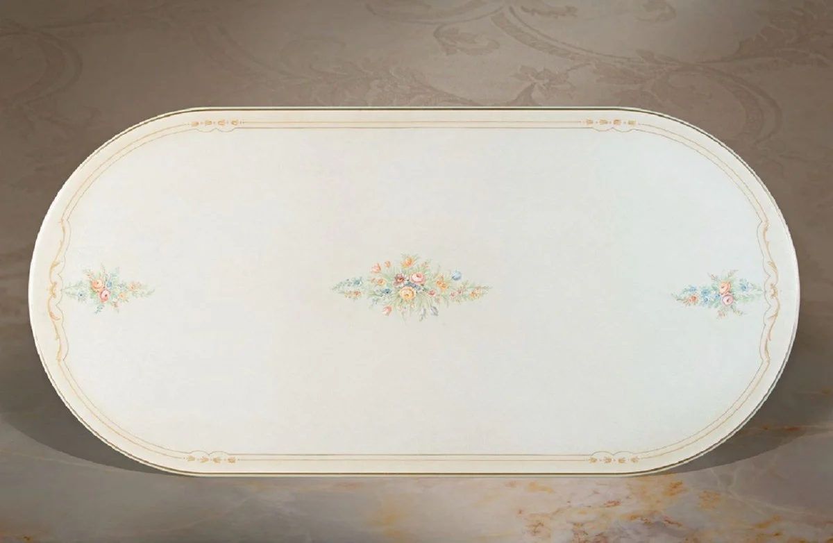 Luxury Baroque dining table white / cream / multicolored / gold 700 cm - Huge solid wood dining room table in Baroque style - Baroque dining room & hotel furniture - Luxury quality - Made in Italy