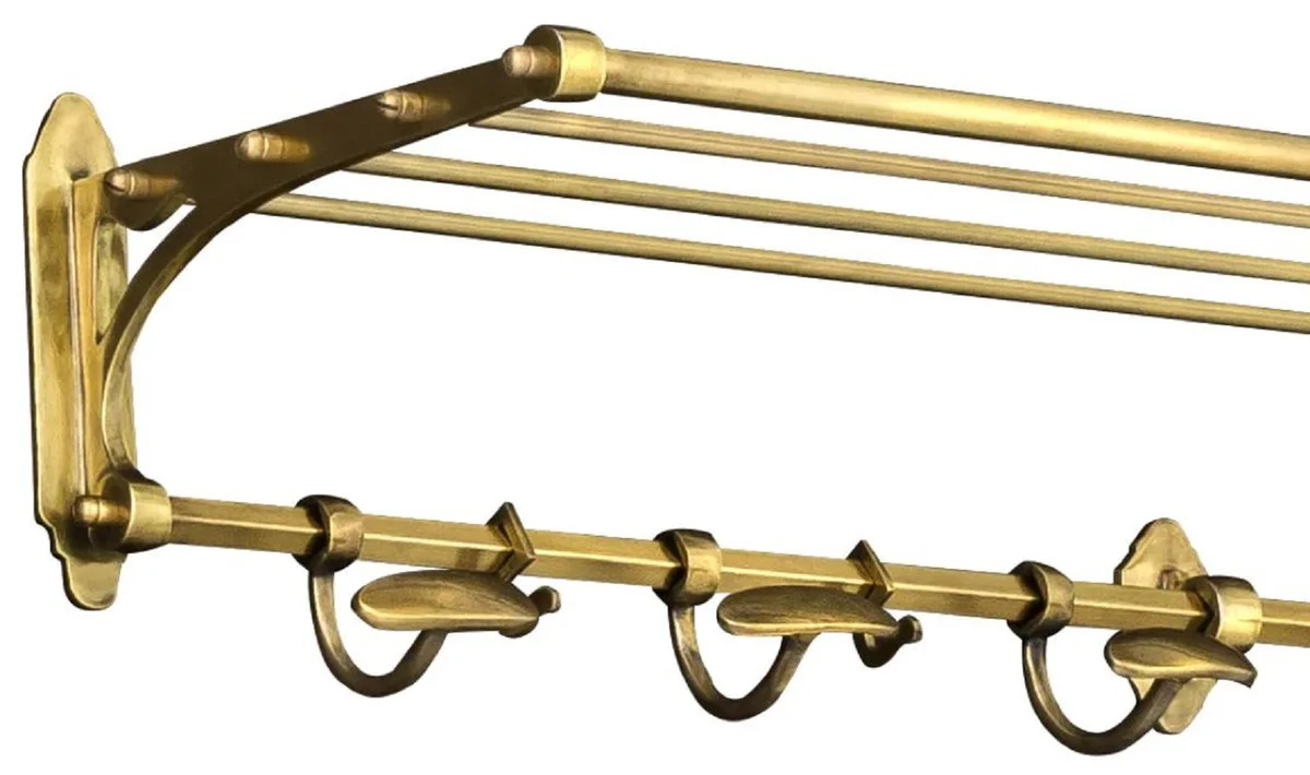 Luxury wall coat rack antique brass 98 x 29 x H. 14 cm - vintage coat holder - hotel accessories - restaurant accessories - luxury quality