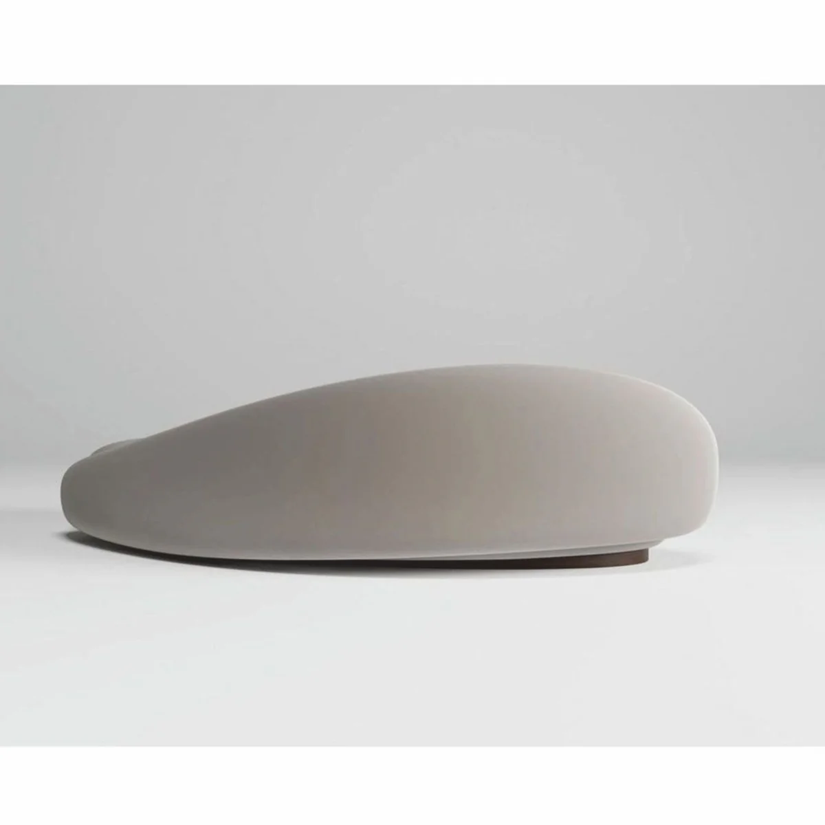 Luxury Velvet Sofa Left Side Gray / Dark Brown 280 cm - Living Room & Hotel Furniture