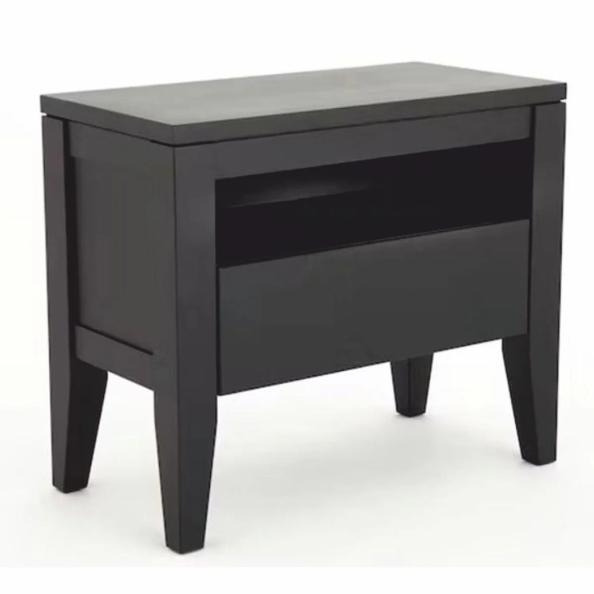 Country style bedside table with drawer black 70 cm - bedroom furniture