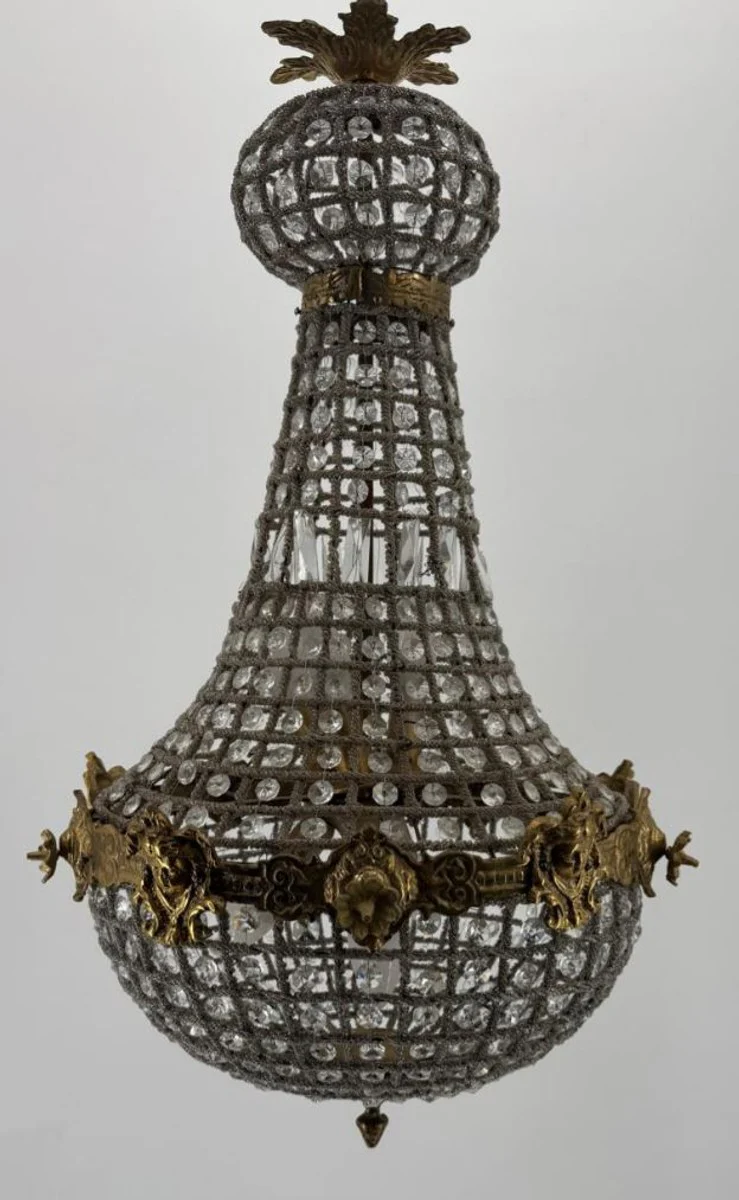 Baroque crystal chandelier antique brass H. 73 cm - Baroque lights