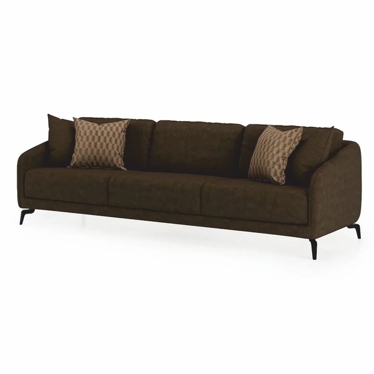 Luxury Sofa Dark Brown / Black 255 cm - Living Room & Hotel Furniture