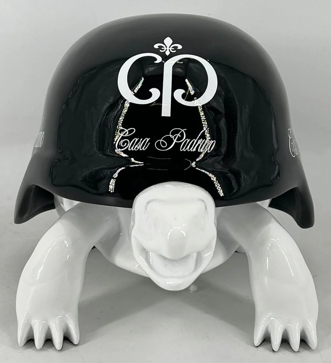 Luxury decorative figure turtle white / black 40 cm - decorative accessories