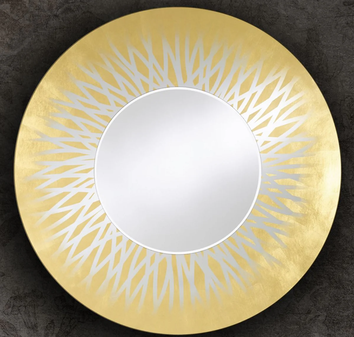 Designer living room mirror / wall mirror gold Ø 105 cm - luxury collection