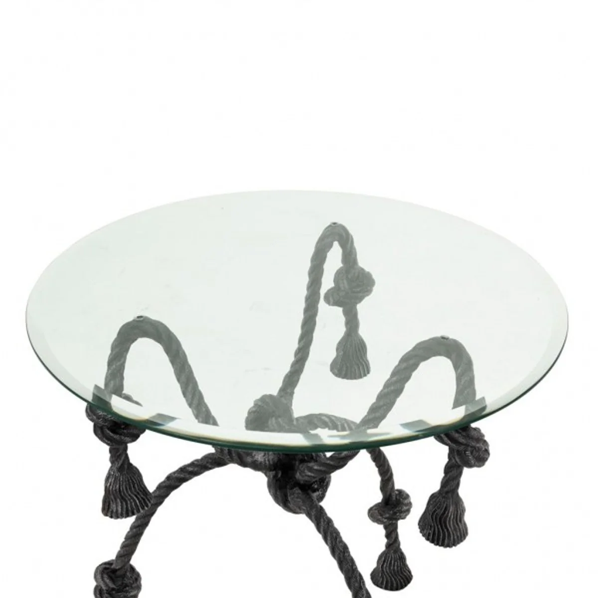 Luxury side table metal / glass rope look - glass table