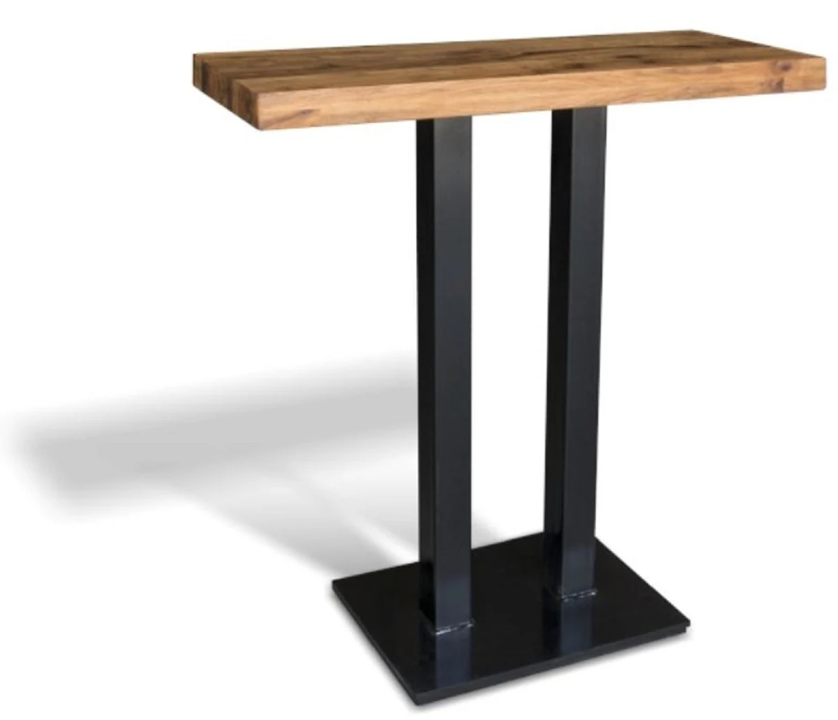Luxury bar table natural colors / black - various sizes - bar table with solid wood table top and steel legs - bar furniture - bistro furniture - catering furniture - luxury furniture