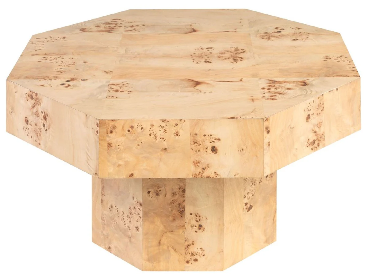 Luxury coffee table natural colors 76 x 76 x H. 42 cm - 8 square solid wood living room table - living room furniture - hotel furniture - luxury furniture