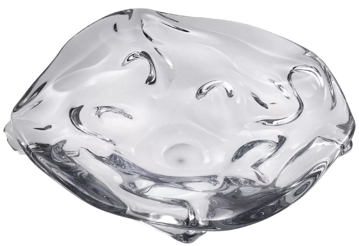 Luxury glass bowl Ø 34 x H. 8 cm - mouth-blown decorative glass fruit bowl - glass decorative accessories - luxury collection