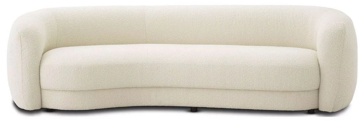 Luxury sofa ivory / black 232 x 95 x H. 70 cm - Curved living room sofa - Living room furniture - Luxury furniture - Living room furnishings - Luxury furnishings - Luxury quality