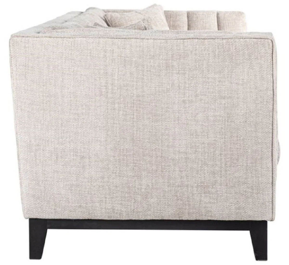 Luxury velvet sofa natural color / black 255 x 91 x H. 77 cm - living room sofa with 4 cushions - living room furniture - luxury furniture - living room furnishings - luxury furnishings - luxury quality